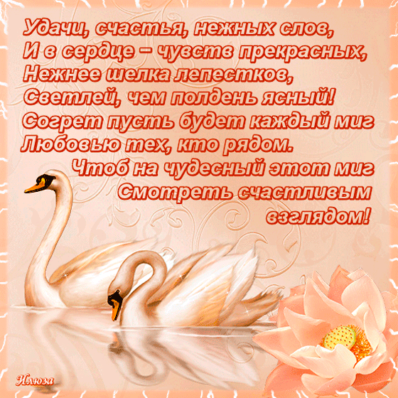 картинка под названием - Два лебедя из категории С днём рождения.